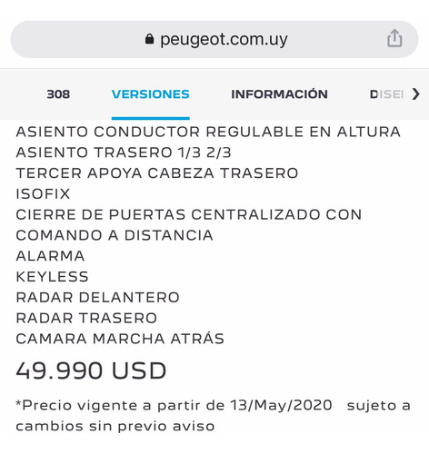 Peugeot 308 1.6t Allure 5p Aut 2019