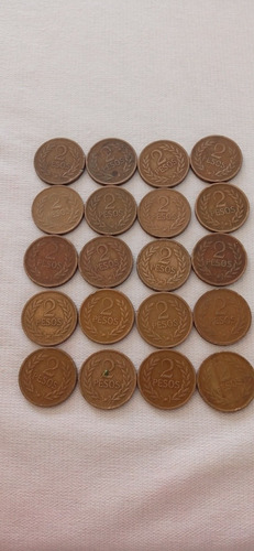 Monedas De 2 Pesos Antiguas  Colombianas 20u