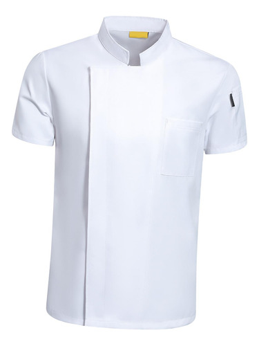 Hombres Mujeres Chef Jacket Manga Corta Top Work Wear Chef