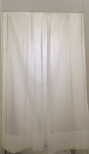 Cortina De Voile Blanco Con Visillo ( Riel) 1,50*1,50 1 Paño