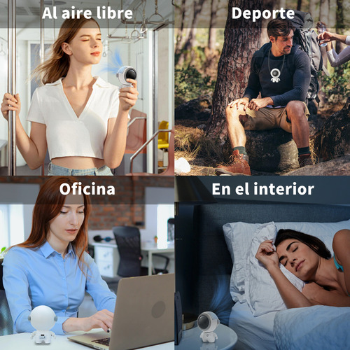 Astronautas Mini Ventilador De Mano Portátil Usb Sin Aspas