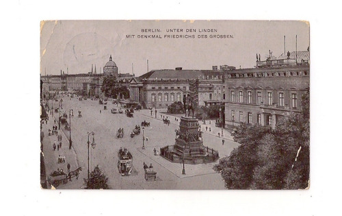 Alemania Postal Berlin Monumento A Friedrich El Grande 1910