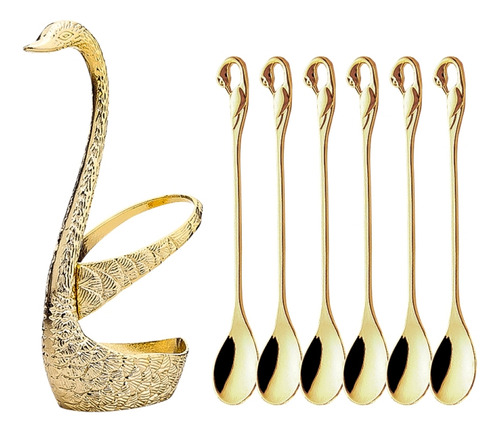 Fruta De Cisne Color: Raya Dorada Con 6 Cucharas