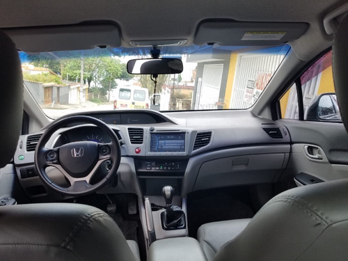 Civic Sedan Lxs 1.8 Flex Manual 2013 Cinza Un Dono Completo