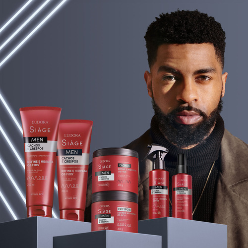 Combo Siàge Men: Condicionador Cachos E Crespos 200ml + Sham