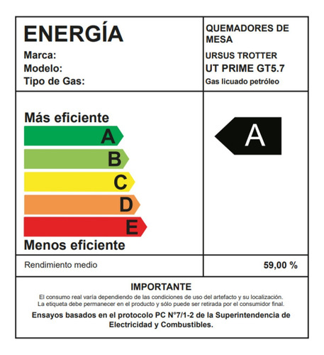 Encimera Ursus Trotter Utrotter Prime Gt5.7 5 Quemadores Gna