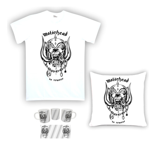 Kit Camiseta, Almofada E Caneca Motörhead