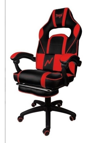 Imagen 2 de 2 de Silla De Escritorio Noga Thypon Rt Gamer Roja Con Apoya Pies