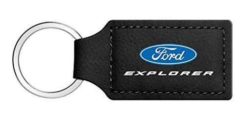Llavero De Piel Negra Rectangular Para Ford Explorer