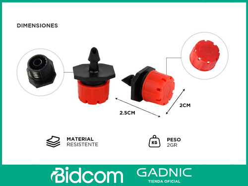 Goteros Regulables Gadnic Riego Por Goteo Precisión X100