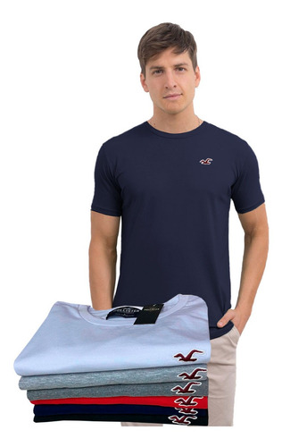 Remeras De Hombre Lisas Logo Bordado Varios Colores Premium