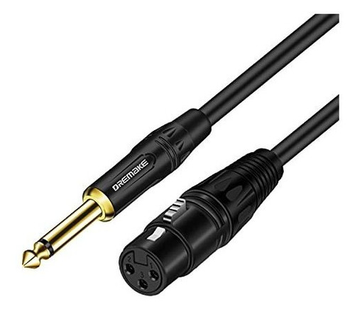 Dremake - Cable De Micrófono Xlr A Ts De 0.250 in (1/4 Pulga