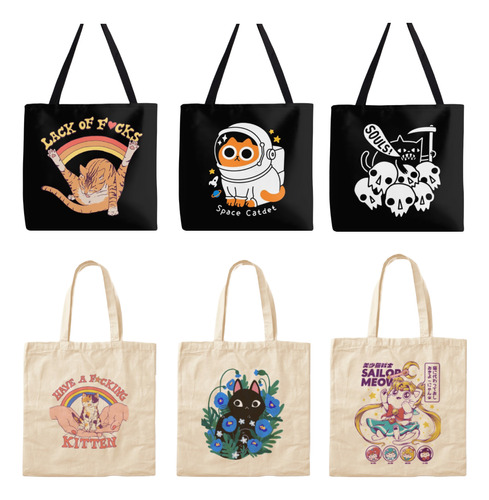 Tote Bags Divertidos De Gatos, Aesthetic, Catlovers