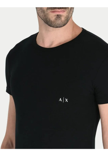 Remera Armani Exchange Ax Logo Pack X 2 Muy Entallada