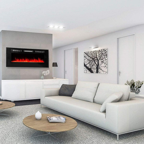 Chimenea Eléctrica De Pared Empotrable 50 PLG Control Remoto