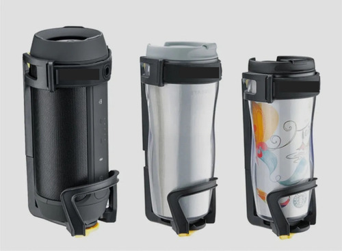Imagen 4 de 9 de Portavasos Botella Termo Grande C/ Soporte Para Defensa Moto