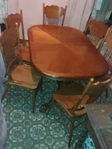 Comprar Juego Comedor 8 Mesa 6 Sillas 2 Butacas Madera Roble Country