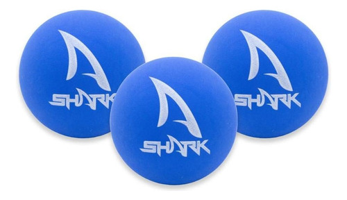 Bola De Frescobol Shark Pack C/ 3 Bolas Azul Borracha