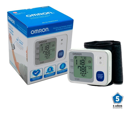 Imagen 7 de 7 de Omron Monitor De Presión Arterial De Muñeca Hem-6132 Color Blanco
