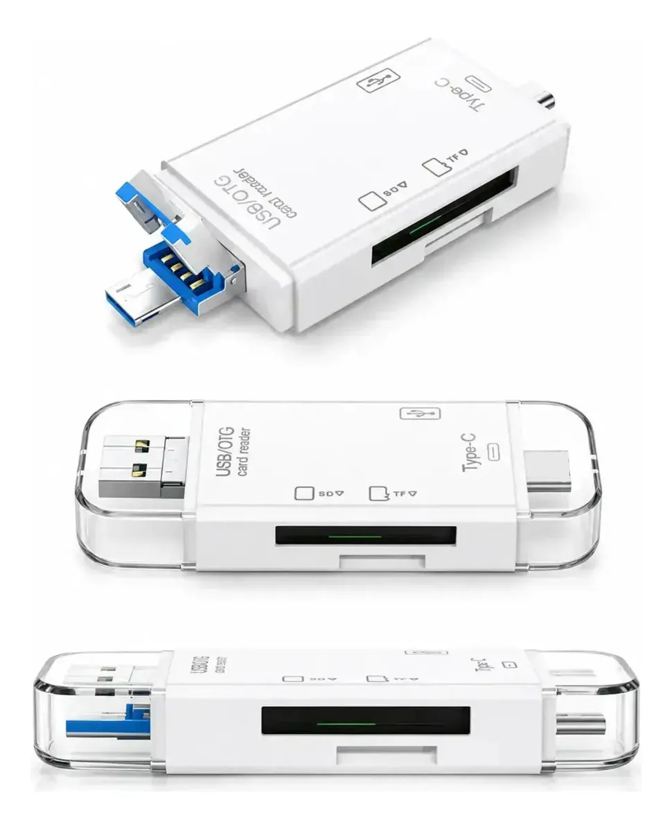 Lector de Tarjetas SD y Micro SD 6 en 1 Wowssyo para Celular y Computadora