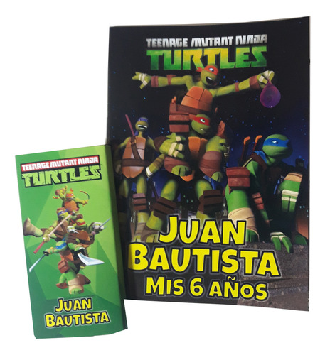 Souvenir Tortugas Ninja - 25 Libritos Color Y 25 Lapices X6