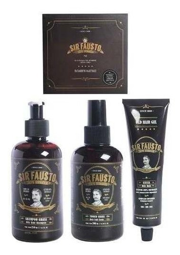 Sir Fausto Kit Magistral Cabello Graso Shampoo Tónico Gel 6c