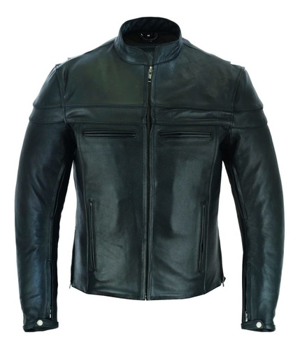 Vance Leather Chaqueta Racer De Cuero Prémium Con Ventilac.