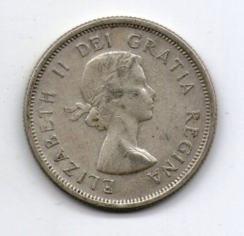 Canada Moneda De Plata 25 Cents 1961 - Km#52 - Argentvs