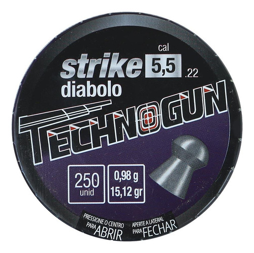 Munição Carabina 5.5 Chumbinho Technogun Strike Diabolo 250u