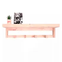 Comprar Perchero Perchas Repisa Estante Nordico  Pared Madera Maciza
