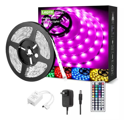 Cinta Tira Luz Led rgb 5050 Bluetooth x 5 M + Control Remoto + Enchufe  IMPORTADO