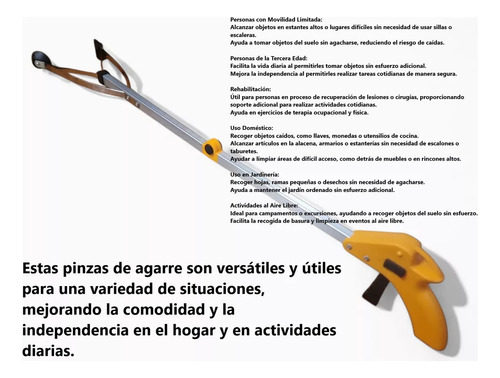 Pinza Plegable Agarra Cosas Extensión De Mano Largo Alcanze