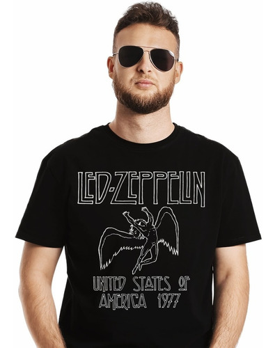 Polera Led Zeppelin United States Of America 1977 Rock Impre