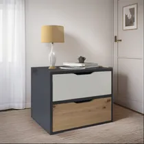 Comprar Velador Estilo Nórdico León 2 Cajones R&r Muebles