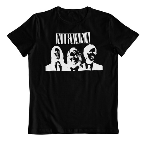 Polera Algodon Estampada Dtf Nirvana Grupo Kurt Cobain Arte