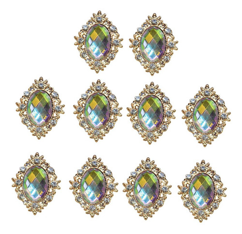 4 Adornos De Espalda Plana Color Ab 30x25mm Color Ab 30x25mm
