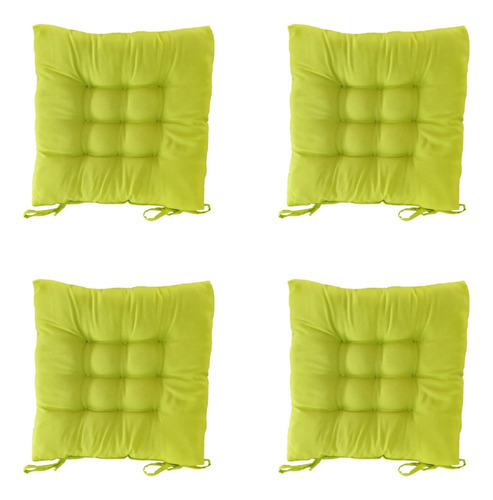 Kit Almofada Futon Assento De Cadeira Oxford 4 Unidades Cor Color 12 Verde Limão
