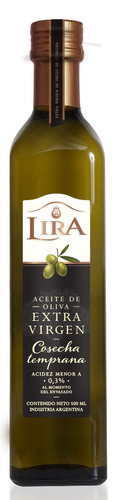 Aceite de oliva extra virgen cosecha temprana Lira botella500 ml 