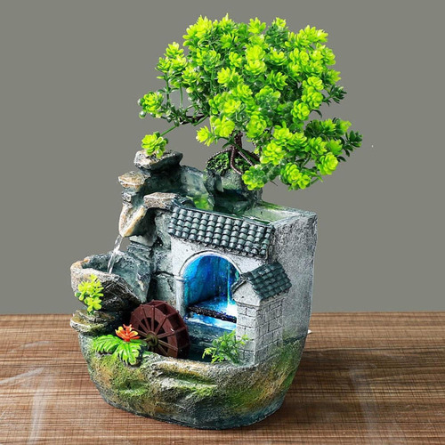 Fuente De Agua Para Interiores Con Luz Y Bomba, Enchufe