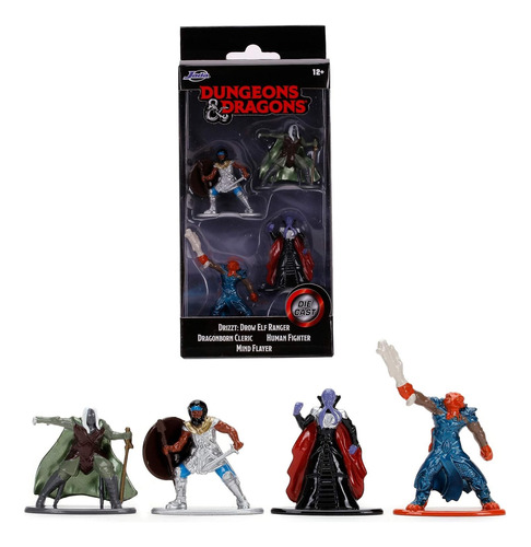 Jada Dungeons & Dragons8 Set Of 4  Nano Figures Die Cast