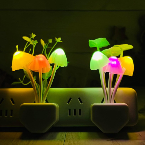 Luz Nocturna Con Sensor De Hongos Paquete De 2 Lámparas Le