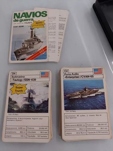 Antigo Jogo Super Trunfo Navios De Guerra Grow Anos 70