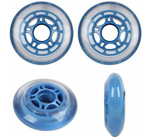 72 Mm En Blanco Azul 78a Interior Inline Skate Ruedas 4-pack