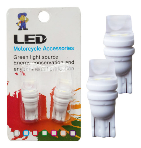 Bombillo Led T10 Par Cocuyo Moto Carro Bayoneta X 2 Ceramica