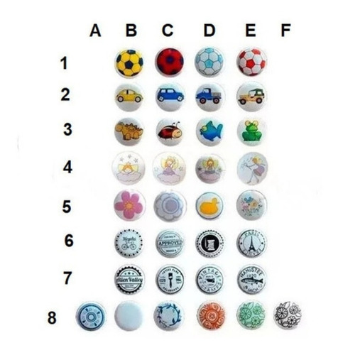 Imagen 2 de 6 de Tiradores Ceramica Infantil Manija Cajon Vintage 36mm Pack 4