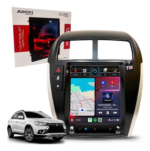 Multimídia Tesla Aikon Asx 2011 À 2021 Carplay Gps Bluetooth Cor Mitsubishi Asx 2019