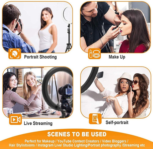Luz De Anillo Selfie Tripie 10.2 Inch Aro Led Soporte Móvil