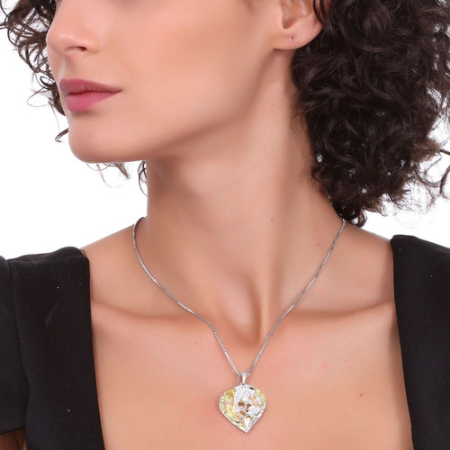 Dije Con Cristales, Amor De Cristal Ac17-73 Color Blanco