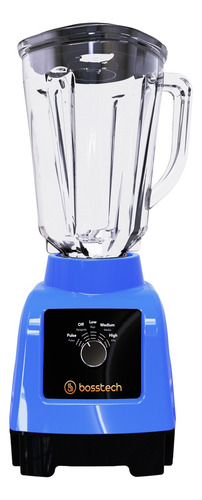 Licuadora 750w Vidrio 2l Perilla 3vel Bosstech B3 Azul