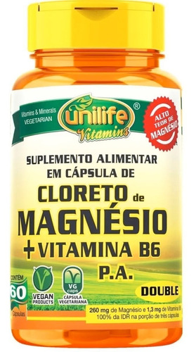 Cloruro De Magnesio Vitamina B6 60 Capsulas